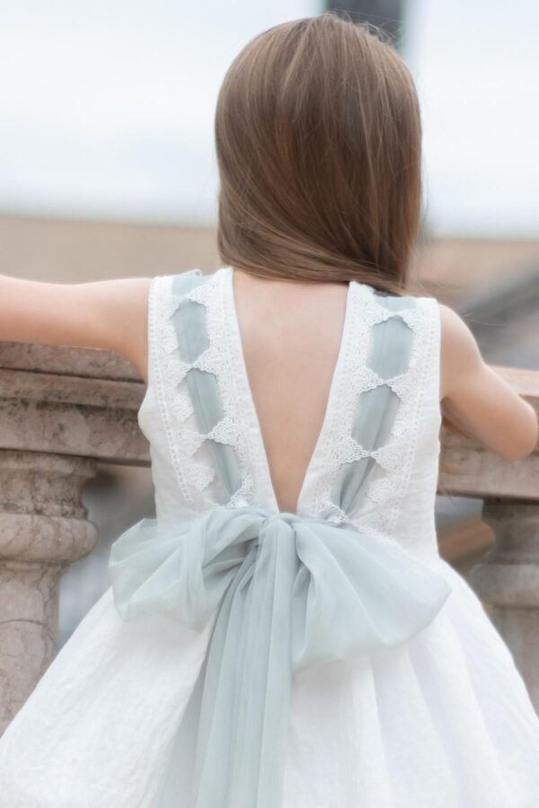 Nekenia, Vestido sin manga Tul Verde Empolvado - Imagen 4