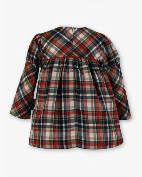 Miranda, Vestido Infantil Cuadros Corte Alto Lazada "Zoey" - Imagen 4
