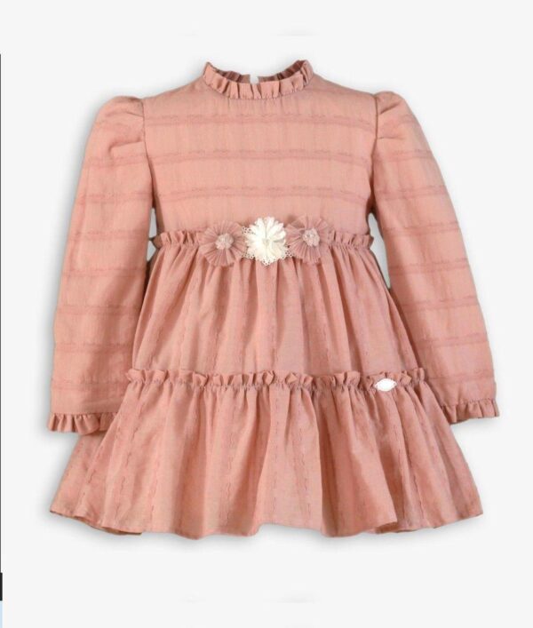 Miranda, Vestido Infantil Ceremonia Rosa Palo Aplicación Floral Dorothy - Imagen 2